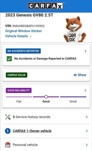 Used 2023 Genesis GV80 2.5T w/ Prestige 20" Package image 54