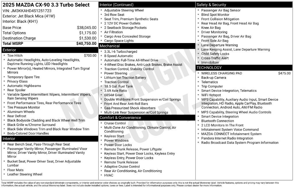 Certified 2025 MAZDA CX-90 3.3 Turbo w/ Select Package AWD/4WD image 33