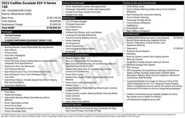 Certified 2023 Cadillac Escalade ESV V AWD/4WD image 3