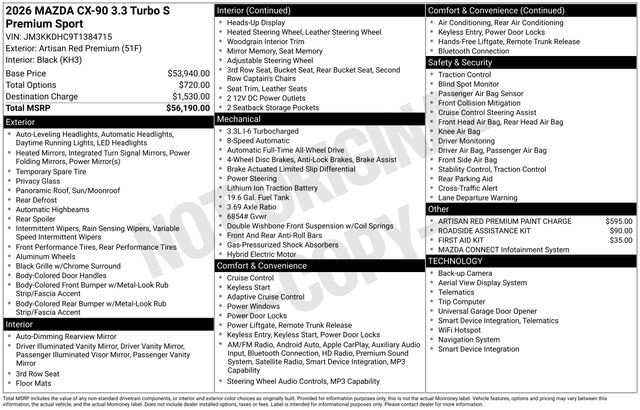 New 2026 MAZDA CX-90 3.3 Turbo S w/ Premium Package AWD/4WD image 27