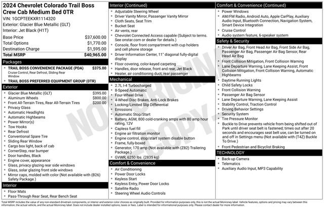 Used 2024 Chevrolet Colorado Trail Boss AWD/4WD image 34