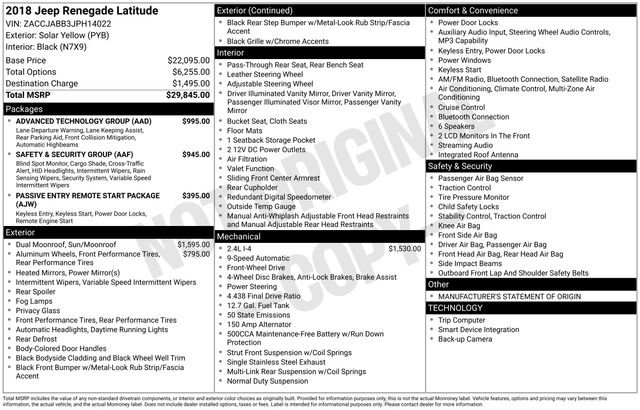 Used 2018 Jeep Renegade Latitude w/ Advanced Technology Group image 4