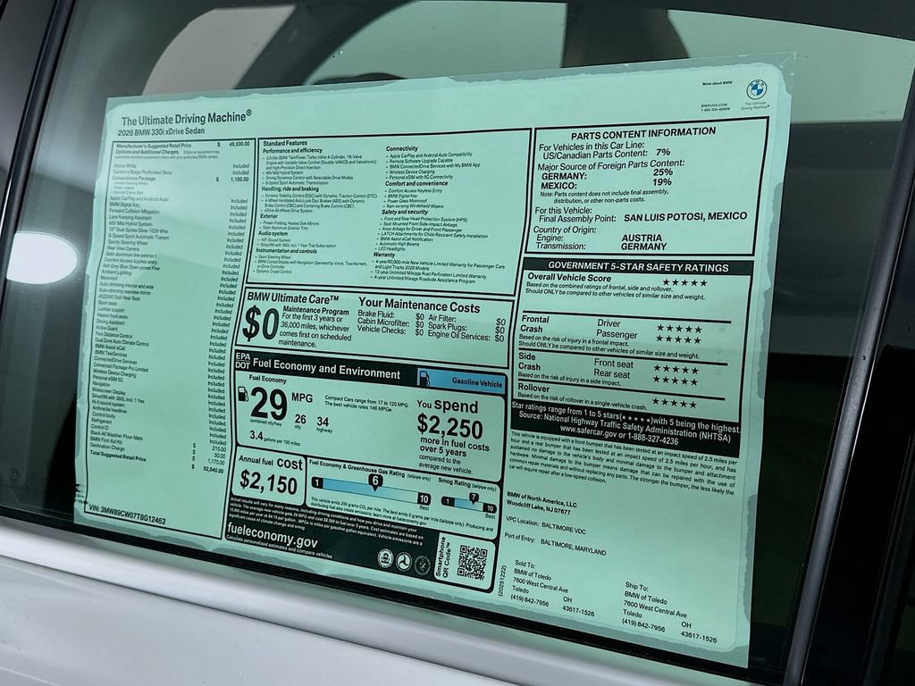 Used 2026 BMW 330i xDrive Sedan w/ Convenience Package AWD/4WD image 10