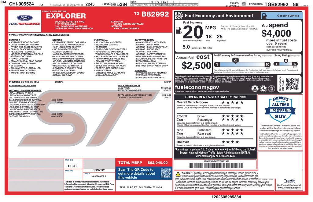 New 2026 Ford Explorer ST w/ Sun And Sound Package AWD/4WD image 7
