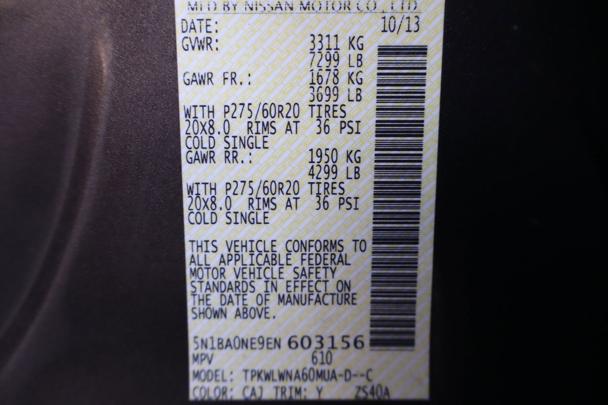 Used 2014 Nissan Armada Platinum w/ 2nd Row Captain Seat Package image 49