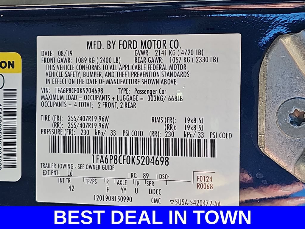 Used 2019 Ford Mustang GT Premium w/ Ford Safe & Smart Package RWD image 43