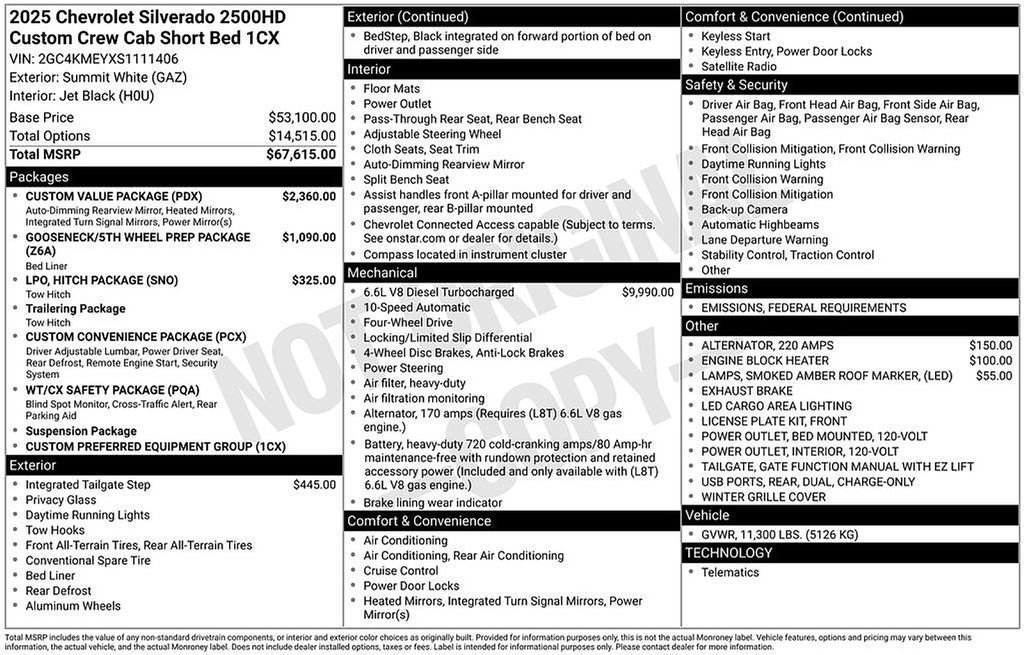 New 2025 Chevrolet Silverado 2500 Custom w/ Custom Value Package image 5