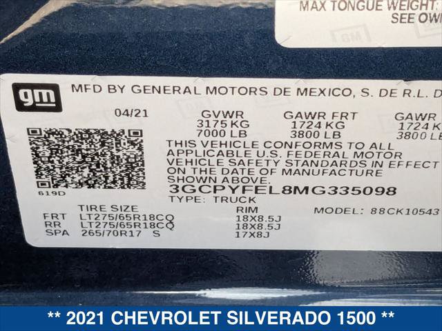 Used 2021 Chevrolet Silverado 1500 LT Trail Boss w/ Convenience Package II AWD/4WD image 23