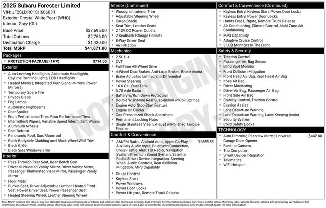 Certified 2025 Subaru Forester Limited w/ Protection Package AWD/4WD image 29