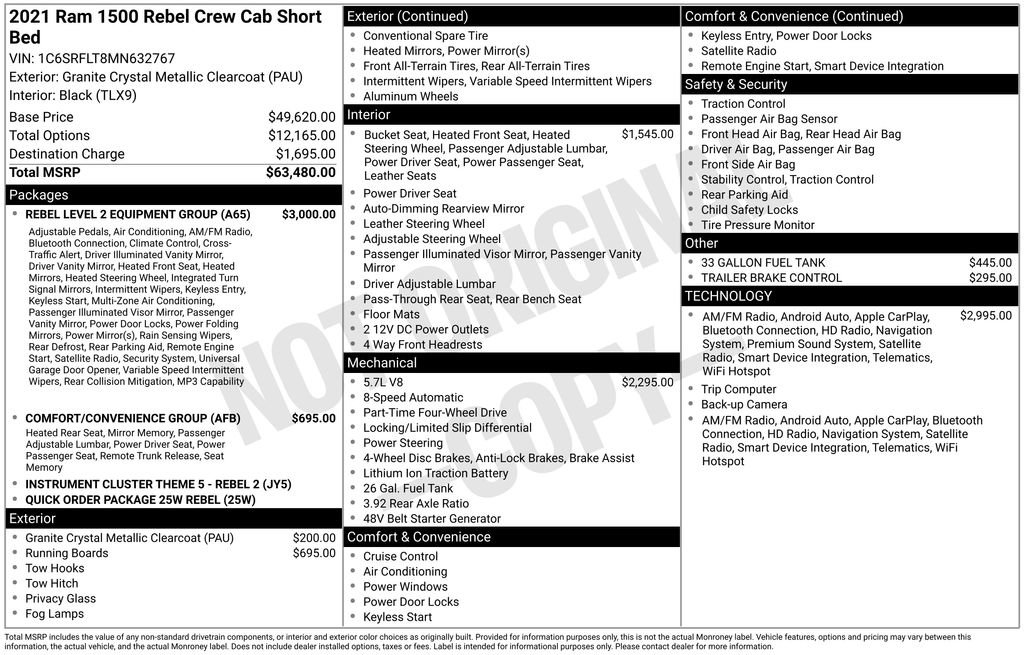 Used 2021 RAM 1500 Rebel w/ Rebel Level 2 Equipment Group AWD/4WD image 6