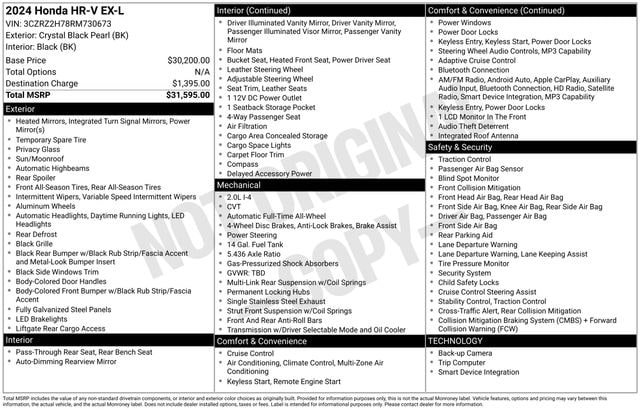 Certified 2024 Honda HR-V EX-L image 32