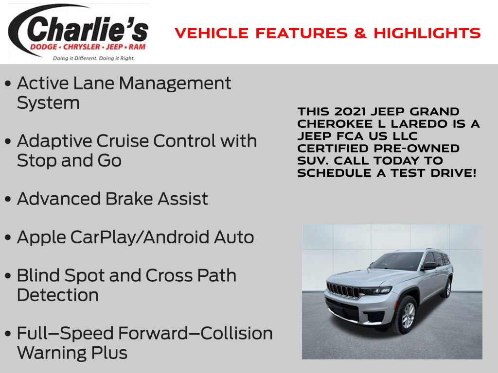 Certified 2021 Jeep Grand Cherokee L Laredo w/ Luxury Tech Group I image 7