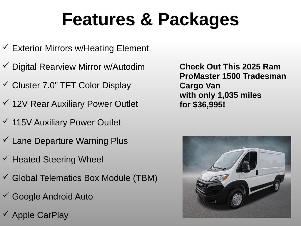 Used 2025 RAM ProMaster 1500 w/ Premium Convenience Group FWD image 17