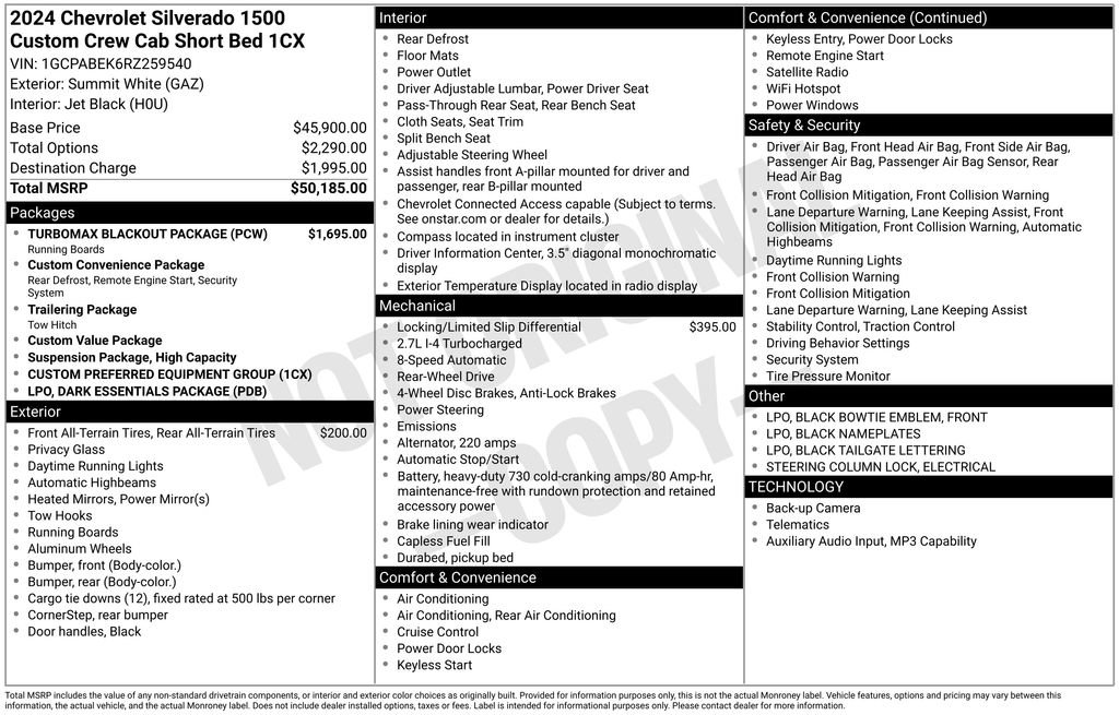 Used 2024 Chevrolet Silverado 1500 Custom w/ Turbomax Blackout Package image 7