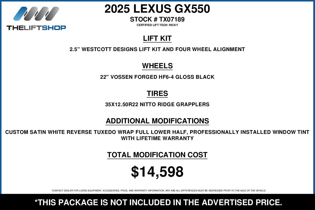Used 2025 Lexus GX 550 w/ Accessory Package (2T) image 2