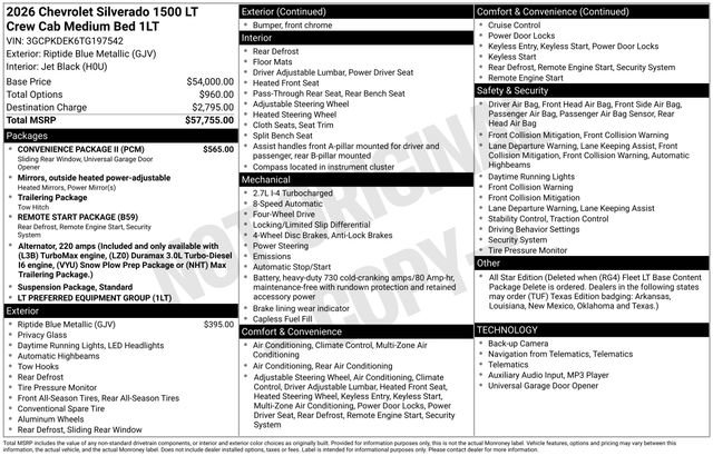 New 2026 Chevrolet Silverado 1500 LT w/ Convenience Package II image 4