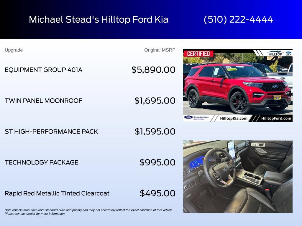 Certified 2023 Ford Explorer ST w/ Equipment Group 401A AWD/4WD image 6