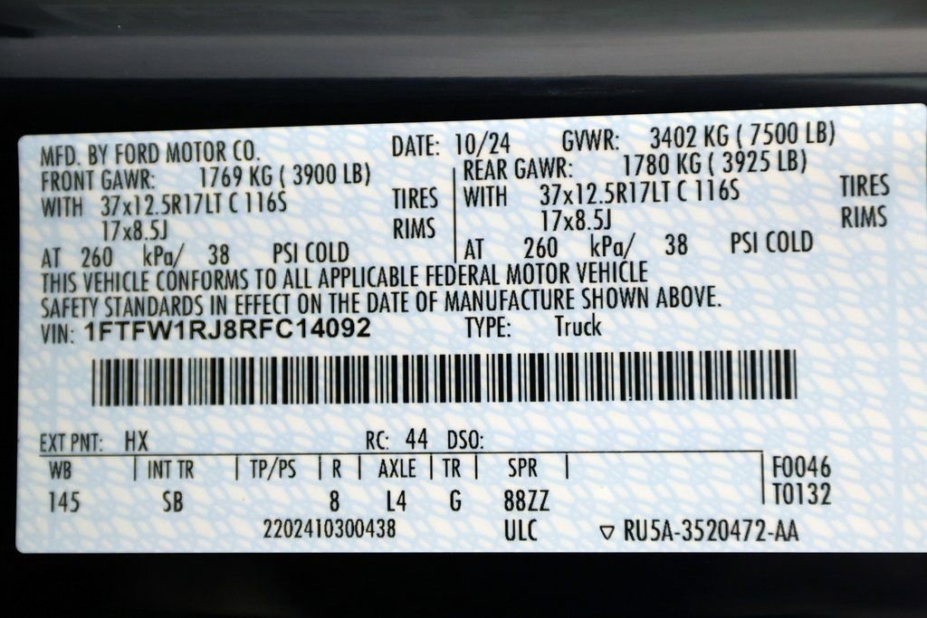 Used 2024 Ford F150 Raptor w/ Equipment Group 803A Raptor R image 56