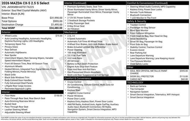 New 2026 MAZDA CX-5 Select AWD/4WD image 9