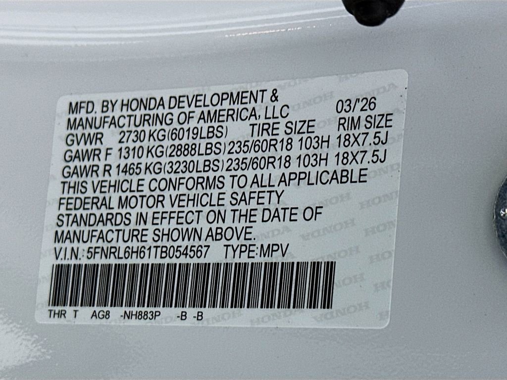 New 2026 Honda Odyssey EX-L image 27