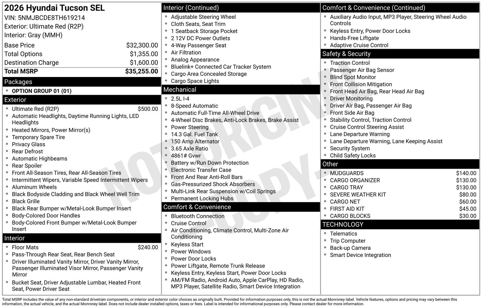 New 2026 Hyundai Tucson SEL AWD/4WD image 8