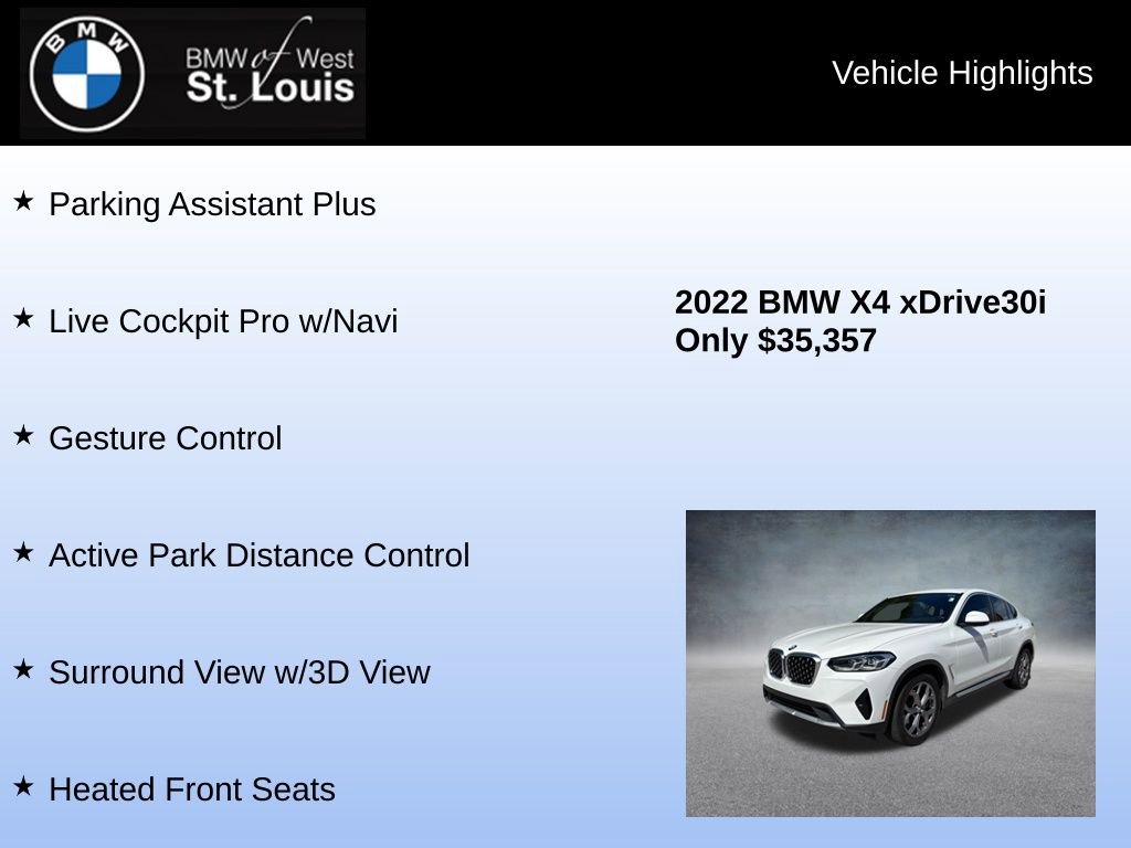 Used 2022 BMW X4 xDrive30i w/ Premium Package 2 image 24