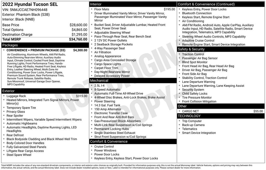 Used 2022 Hyundai Tucson SEL w/ Convenience + Premium Package image 9