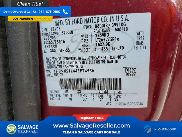 Used 2004 Ford F250 4x4 SuperCab Super Duty image 16