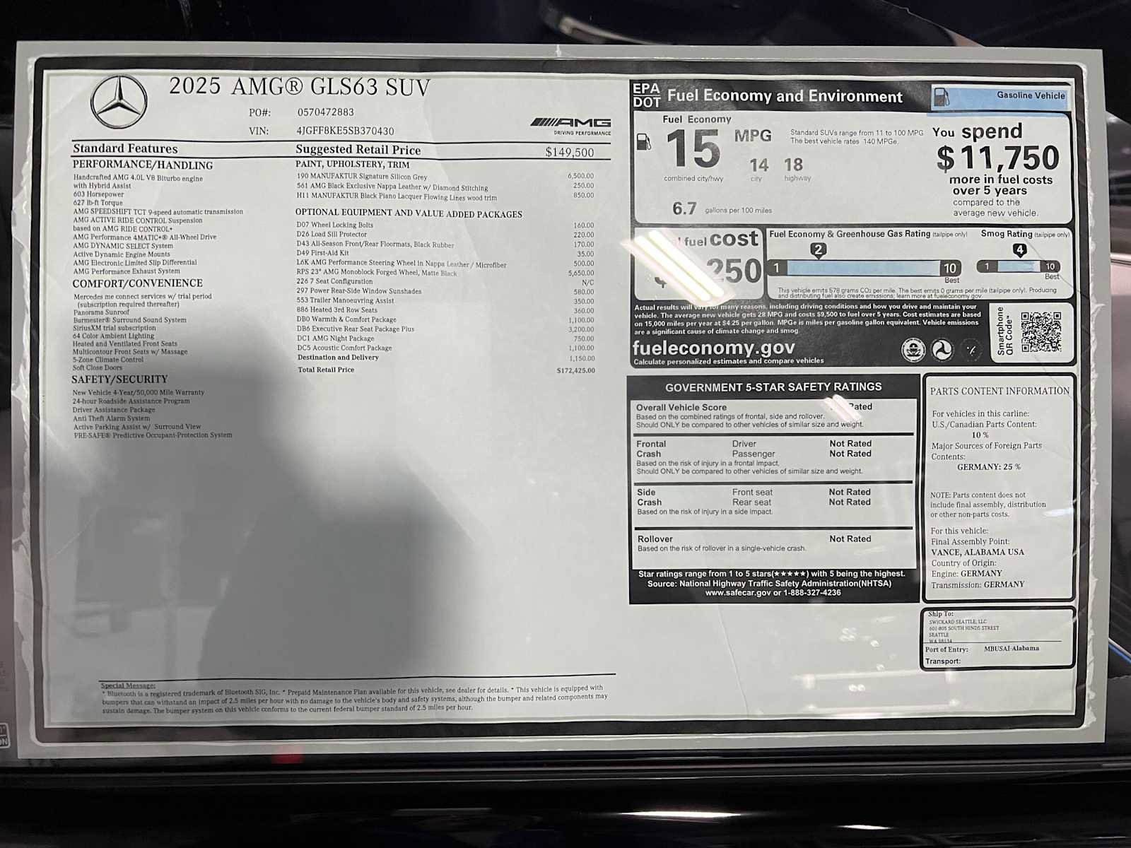 New 2025 Mercedes-Benz GLS 63 AMG 4MATIC image 42