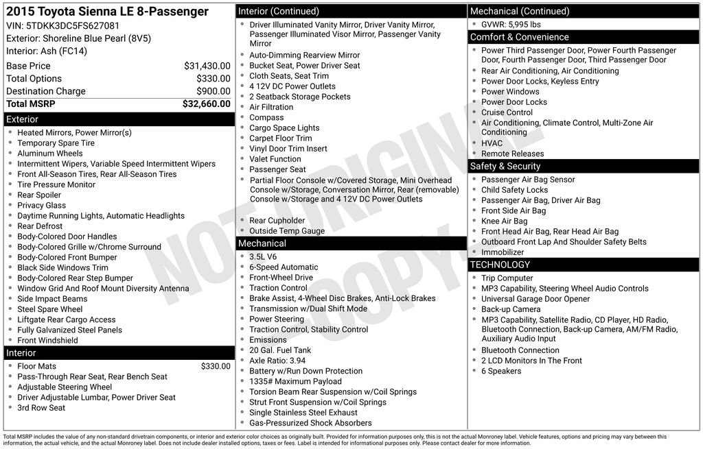 Used 2015 Toyota Sienna LE FWD image 19