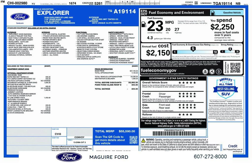 New 2026 Ford Explorer ST-Line w/ ST-Line Street Pack AWD/4WD image 3