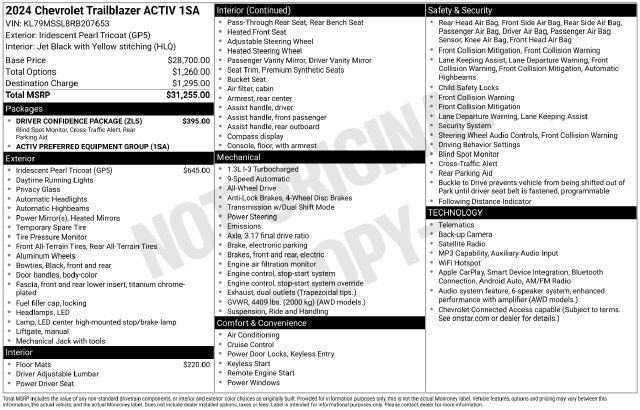 Certified 2024 Chevrolet TrailBlazer ACTIV w/ Driver Confidence Package AWD/4WD image 9