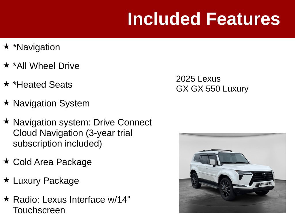 Used 2025 Lexus GX 550 w/ Accessory Package (Z1) AWD/4WD image 3