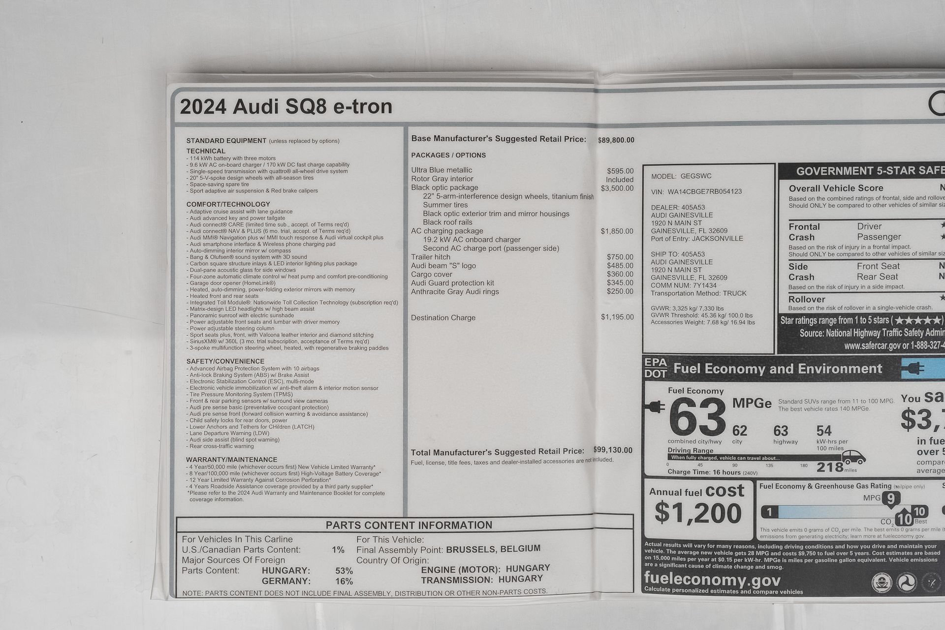 Used 2024 Audi SQ8 e-tron Premium Plus AWD/4WD image 85