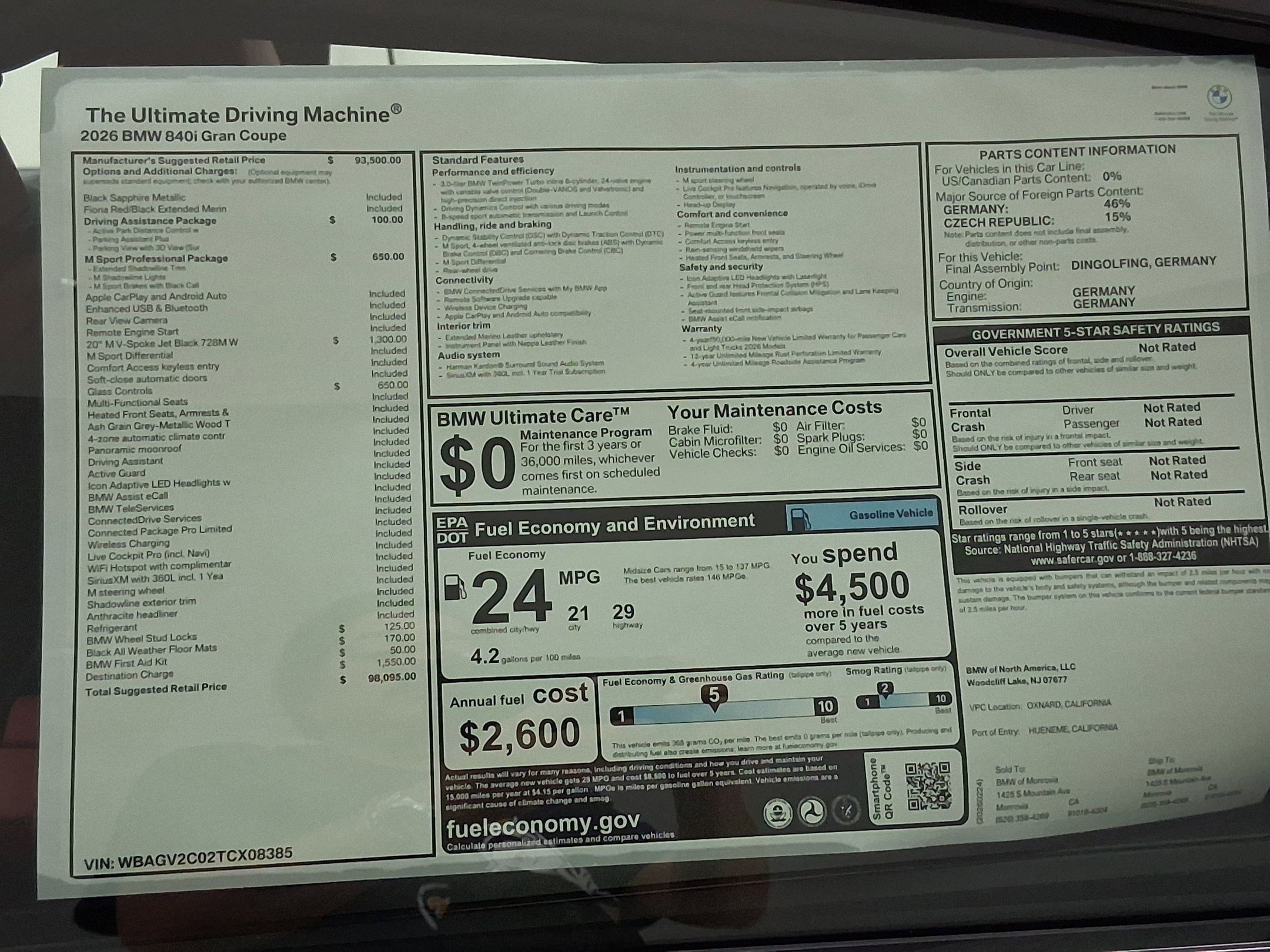 New 2026 BMW 840i w/ M Sport Professional Package RWD image 36