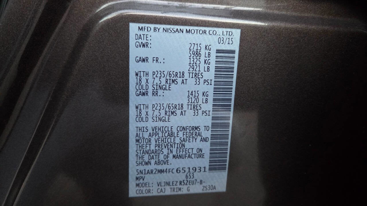 Used 2015 Nissan Pathfinder SV w/ Cargo Package image 45