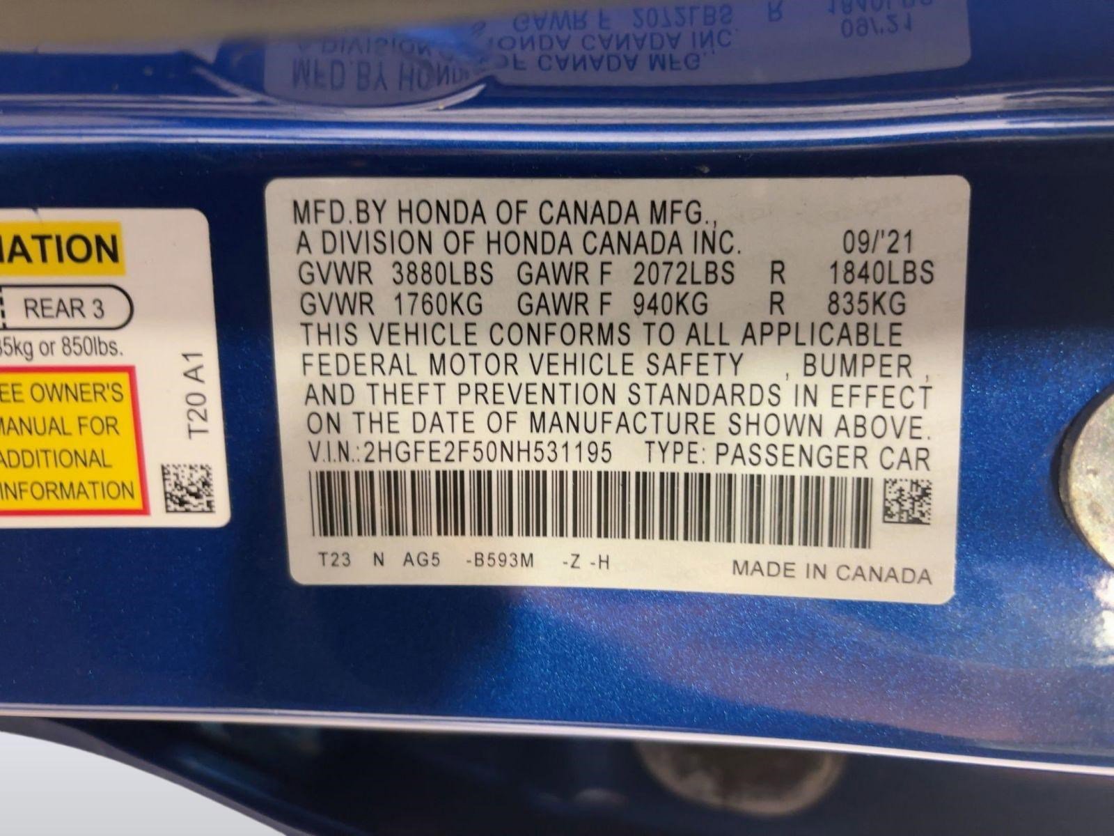 Used 2022 Honda Civic Sport image 18