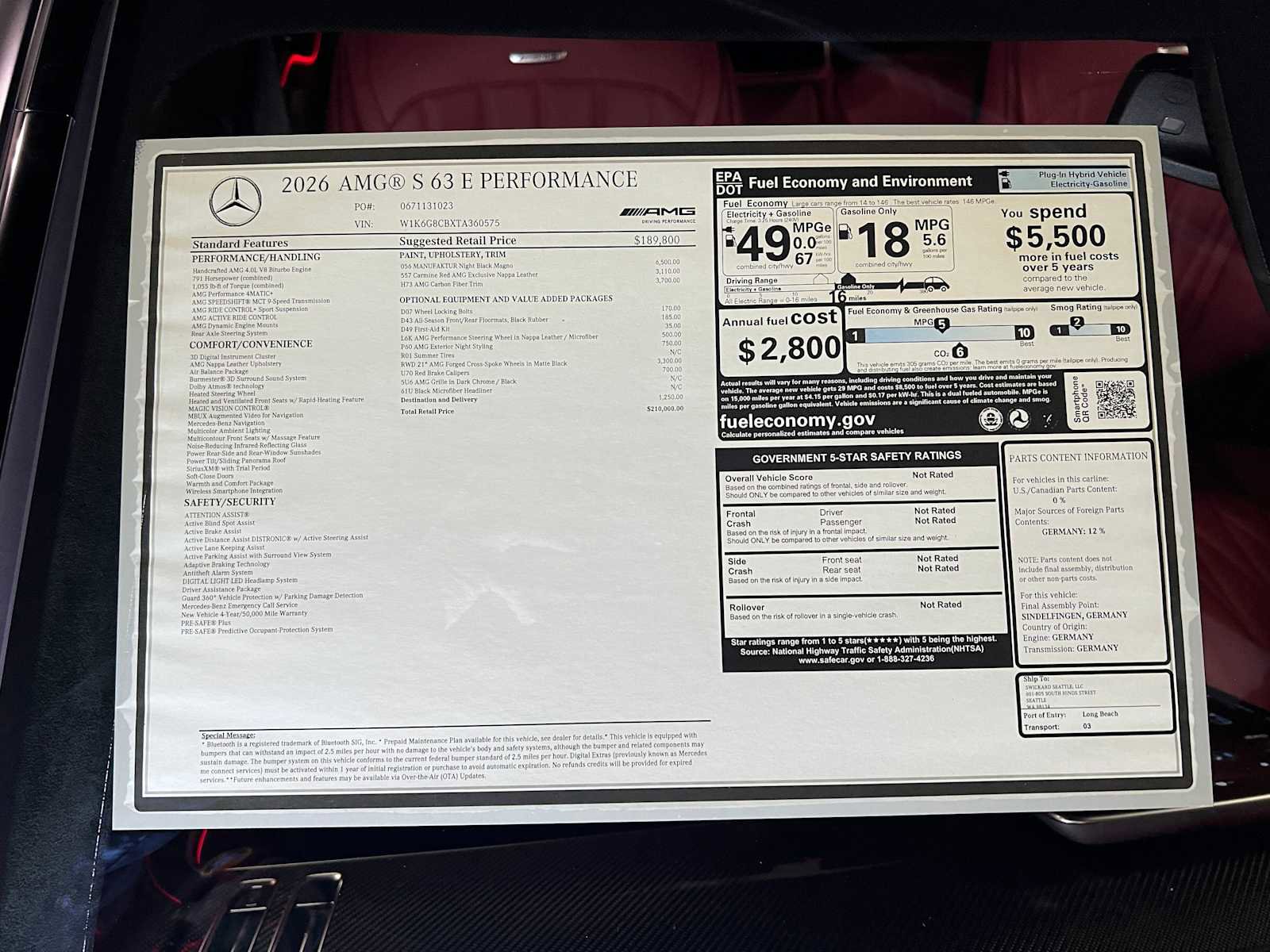 New 2026 Mercedes-Benz S 63 AMG S image 50