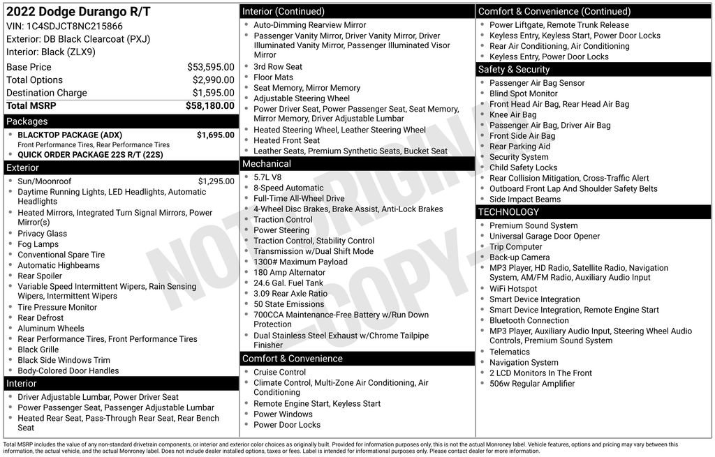 Used 2022 Dodge Durango R/T w/ Blacktop Package AWD/4WD image 27
