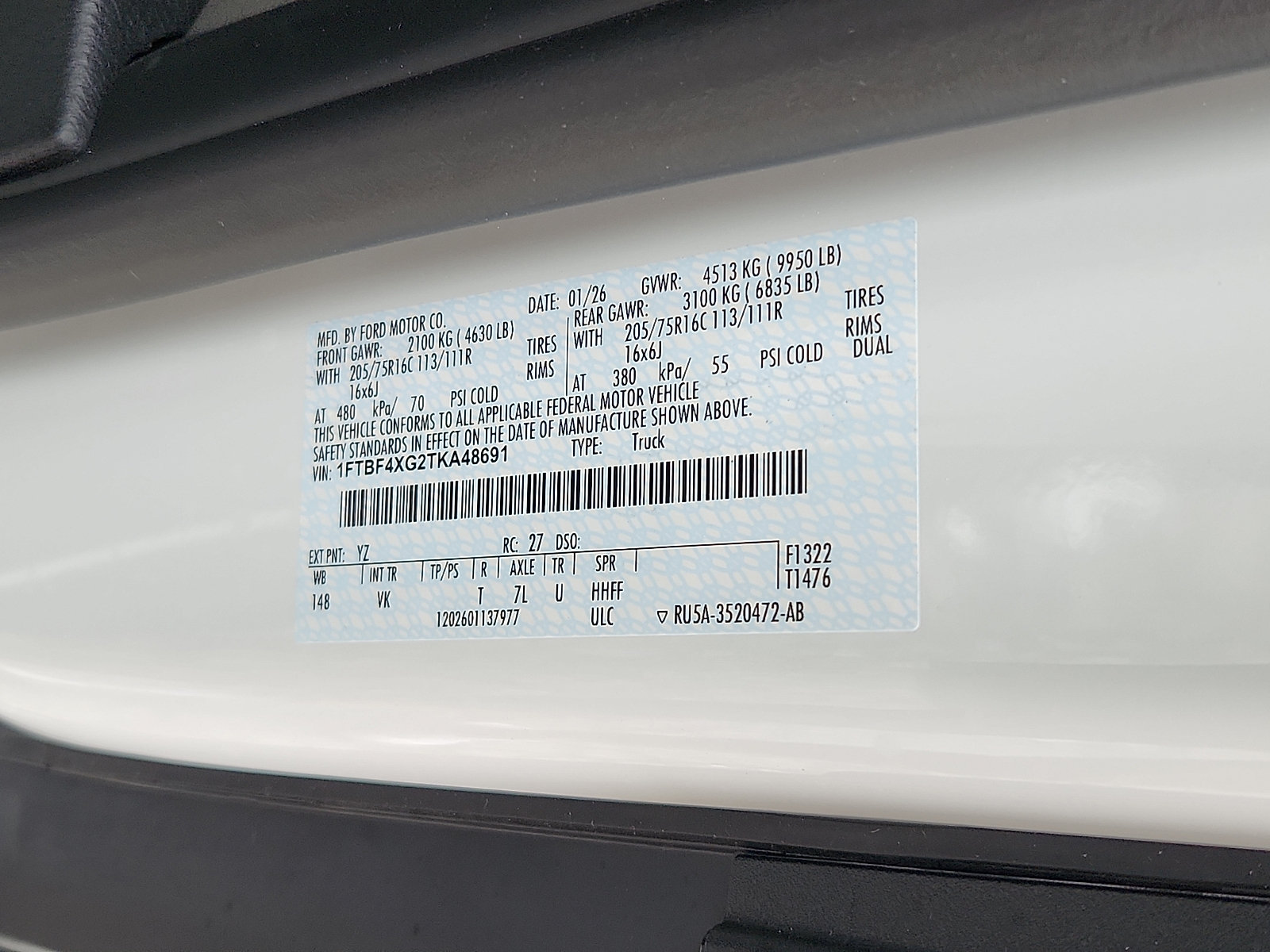 New 2026 Ford Transit 350 148 High Roof Extended DRW w/ Load Area Protection Package RWD image 16