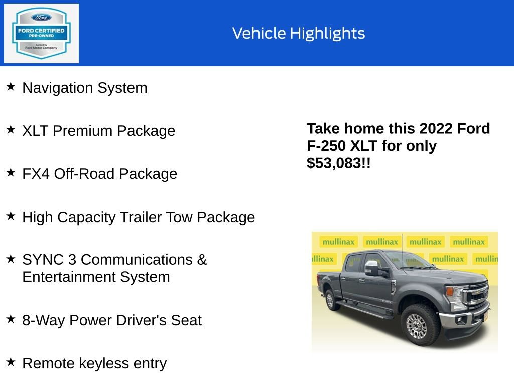 Used 2022 Ford F250 XLT w/ XLT Premium Package AWD/4WD image 10