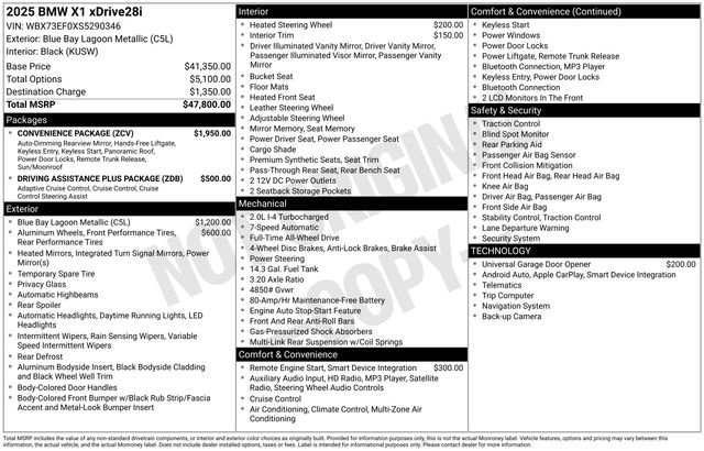 Used 2025 BMW X1 xDrive28i w/ Convenience Package image 47