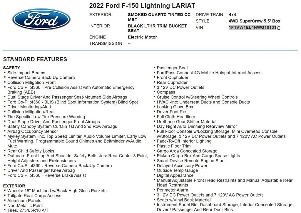 Used 2022 Ford F150 Lightning Lariat AWD/4WD image 17