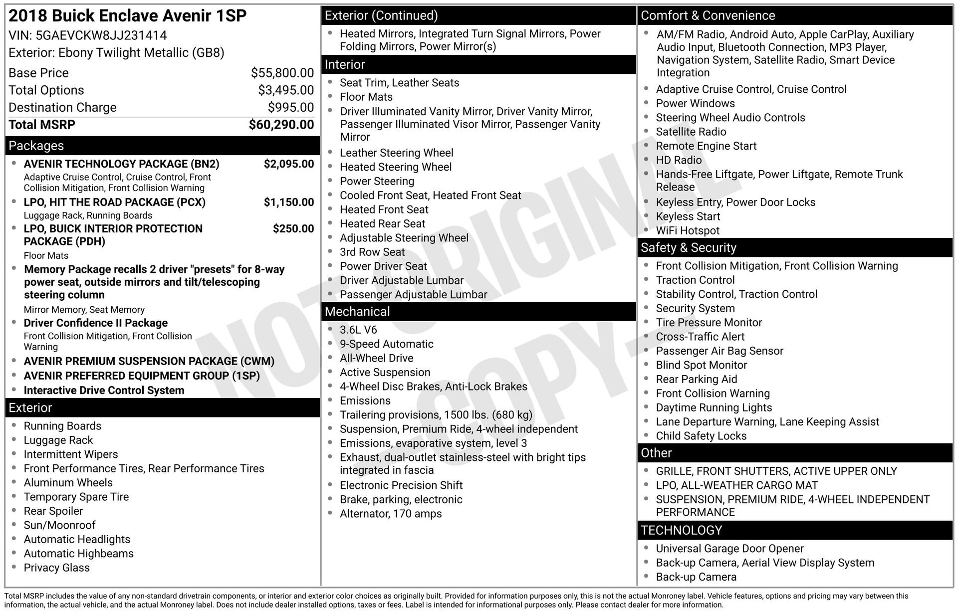 Used 2018 Buick Enclave Avenir w/ Avenir Technology Package image 5