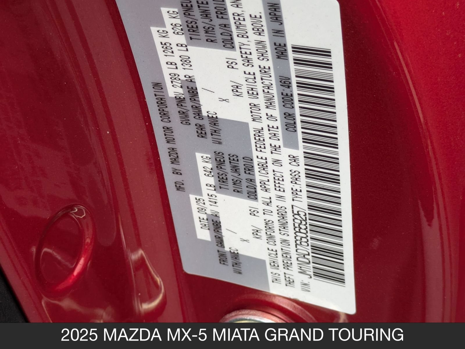 New 2025 MAZDA MX-5 Miata Grand Touring RWD image 36