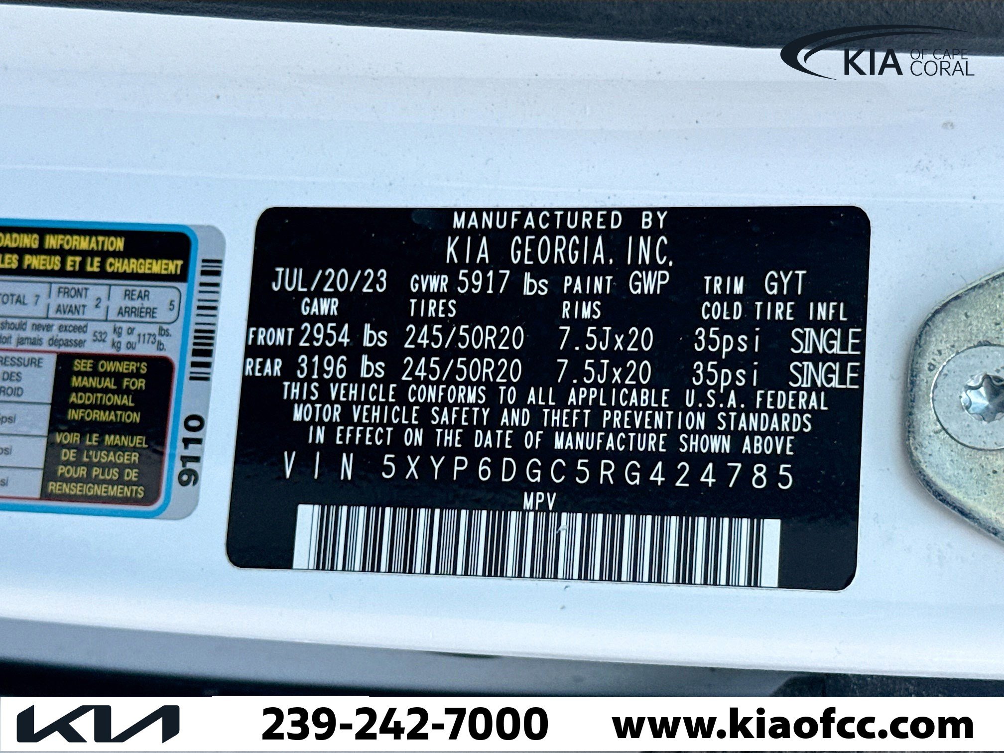 Certified 2024 Kia Telluride S w/ S Sunroof Package image 45