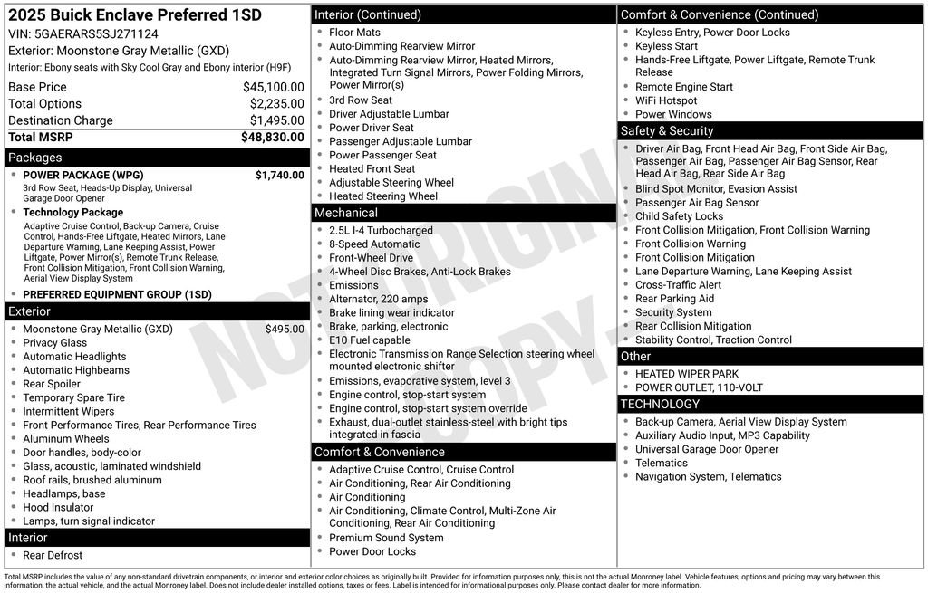 Certified 2025 Buick Enclave Preferred w/ Power Package FWD image 21