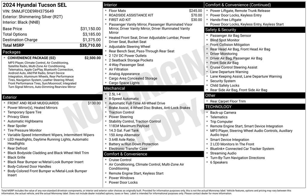 Used 2024 Hyundai Tucson SEL w/ Convenience Package AWD/4WD image 5