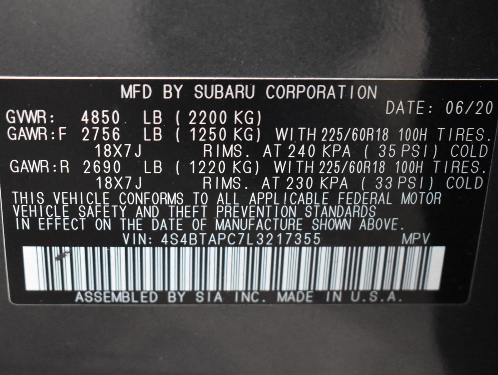 Used 2020 Subaru Outback Touring w/ Popular Package #2 image 55