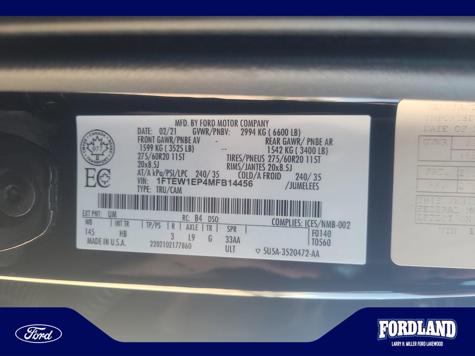 Used 2021 Ford F150 Lariat AWD/4WD image 25